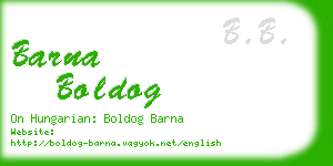 barna boldog business card